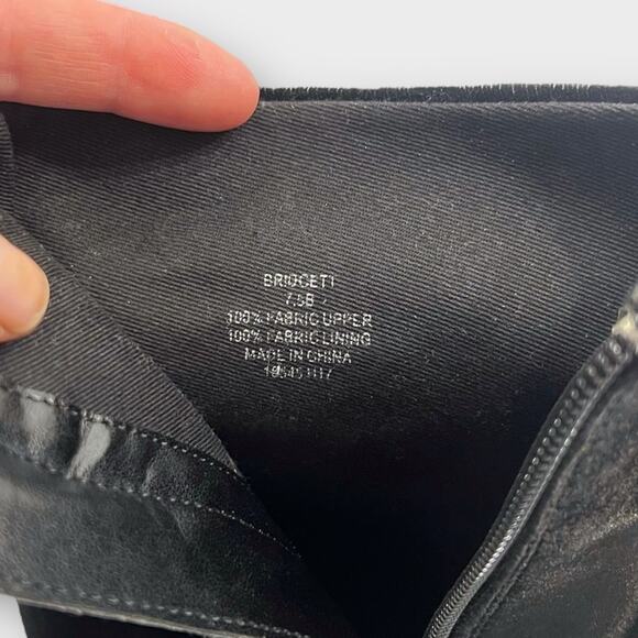 Lauren Ralph Lauren Bridgett Black Velvet Heel Booties Size 7.5 - Picture 7 of 9